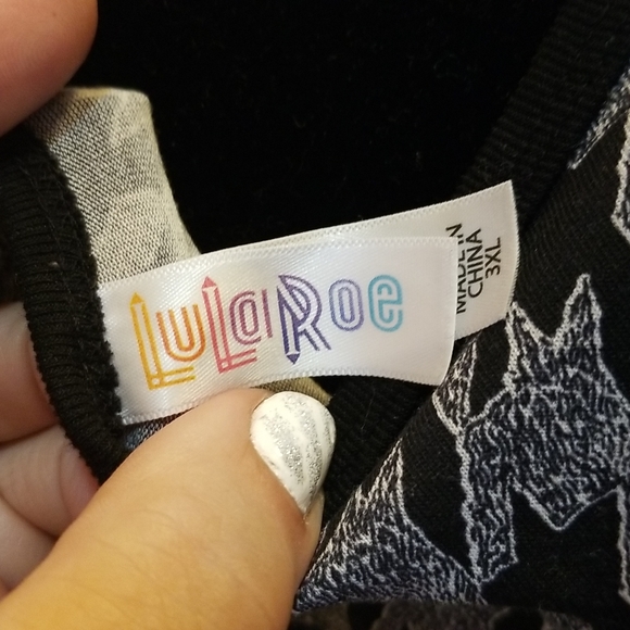 Lularoe Halloween, Black Crows design Lynnae long sleeve top plus size 3X - Picture 7 of 9